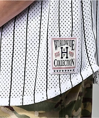 HUF Bronx White Henley Mesh Baseball Jersey