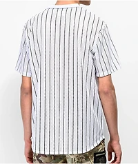 HUF Bronx White Henley Mesh Baseball Jersey