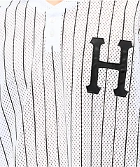 HUF Bronx White Henley Mesh Baseball Jersey