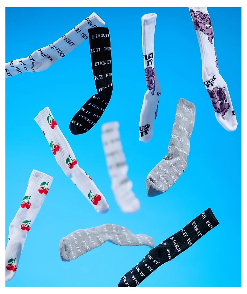 HUF Cherry Bomb White Crew Socks