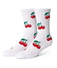 HUF Cherry Bomb White Crew Socks