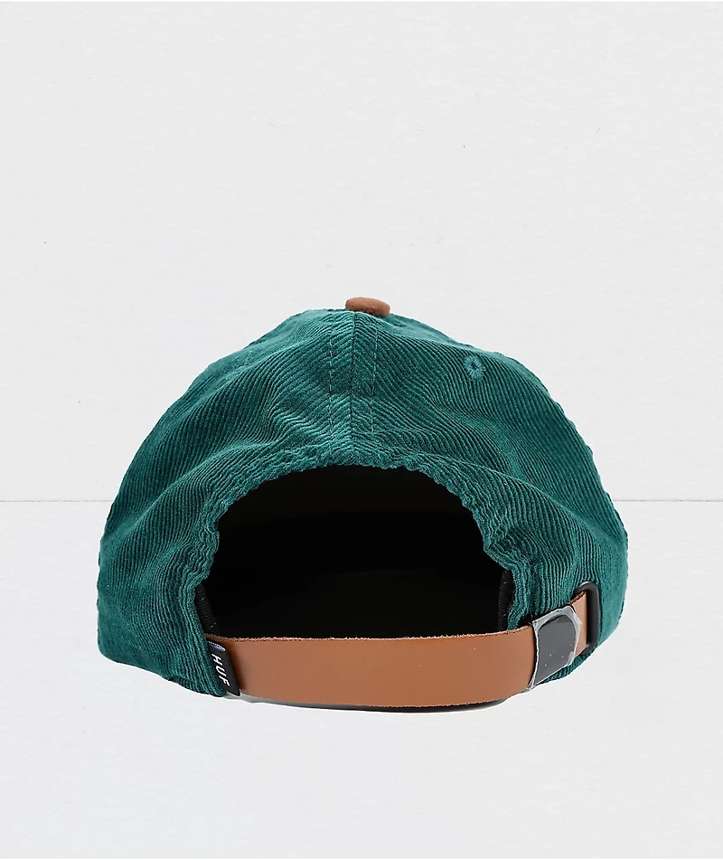 HUF Classic Green Corduroy Snapback Hat