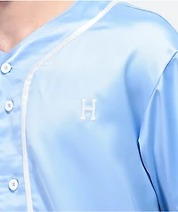 HUF Community Hands Blue Satin Baseball Jersey