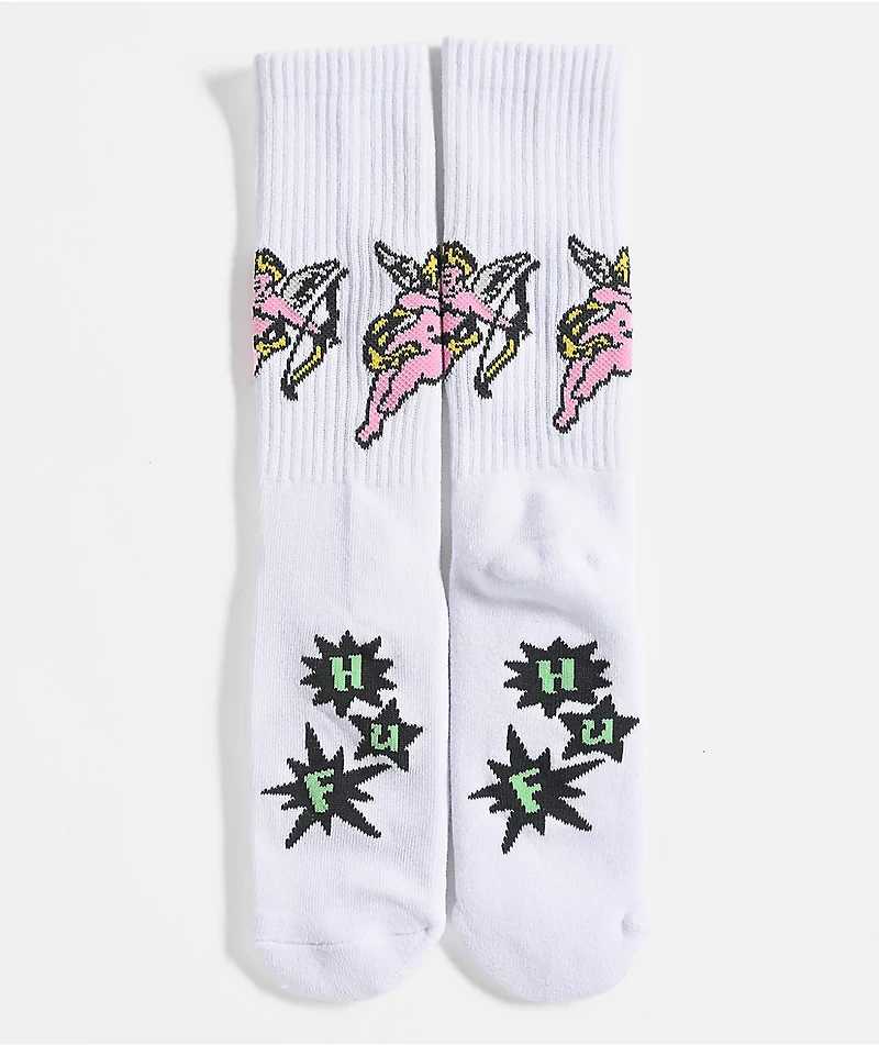 HUF Cupid White Crew Socks