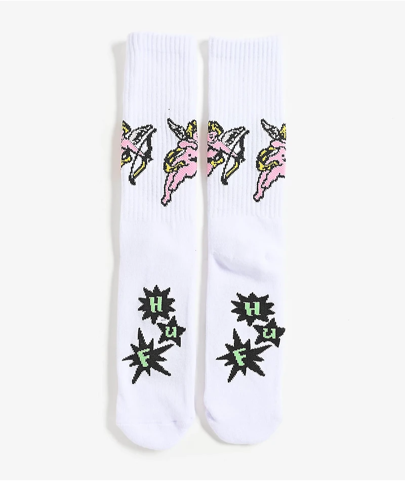 HUF Cupid White Crew Socks