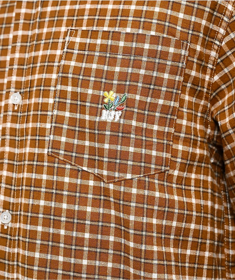 HUF Echo Oxford Plaid Long Sleeve Button Up Shirt