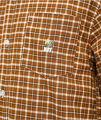 HUF Echo Oxford Plaid Long Sleeve Button Up Shirt
