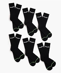HUF Eightynine Logo 6 Pack Black Crew Socks