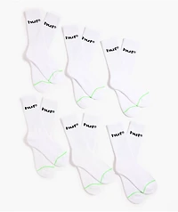 HUF Eightynine Logo 6 Pack White Crew Socks