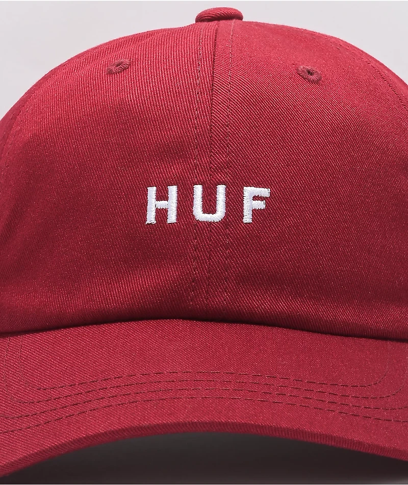 HUF Essentials Logo Bloodstone Strapback Hat