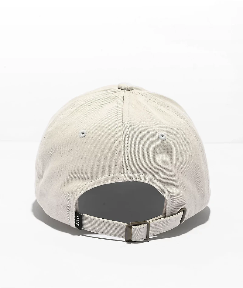 HUF Essentials Logo Cream Strapback Hat