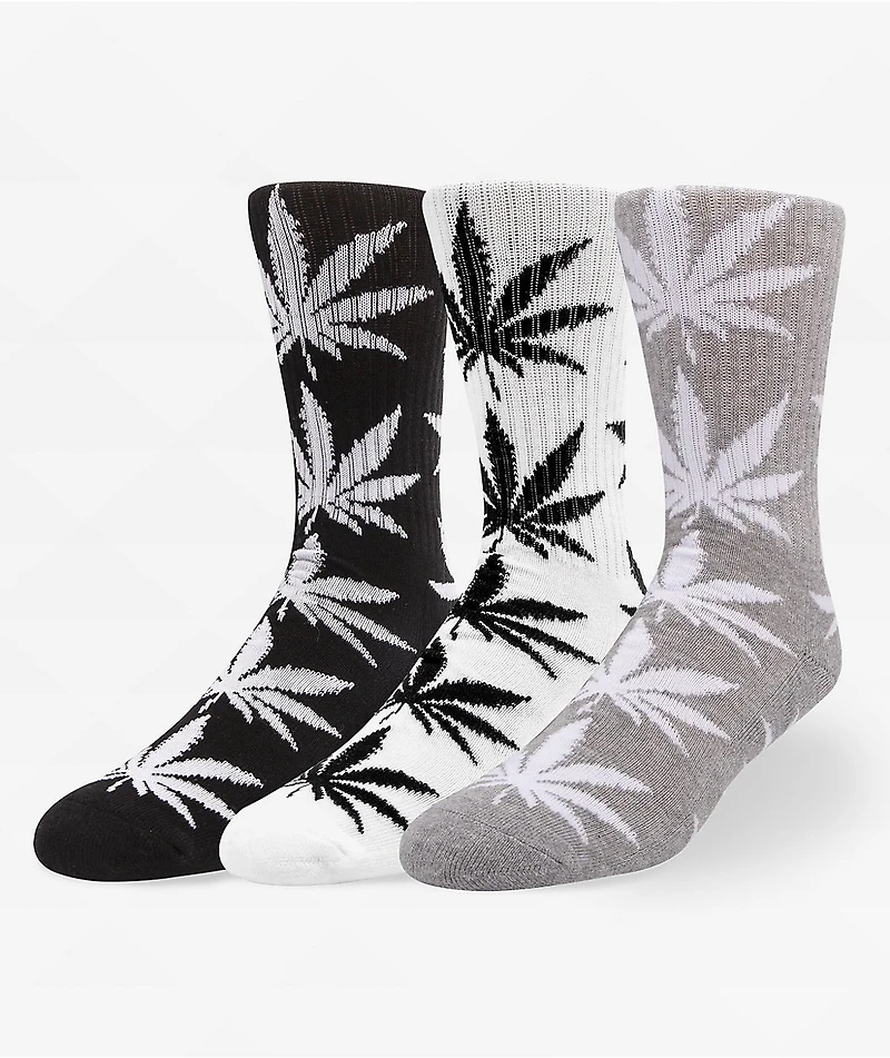 HUF Essentials Plantlife 3 Pack Crew Socks