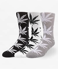 HUF Essentials Plantlife 3 Pack Crew Socks
