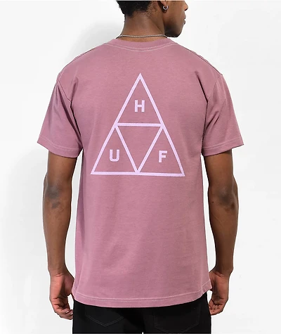 HUF Essentials Triple Triangle Mauve T-Shirt