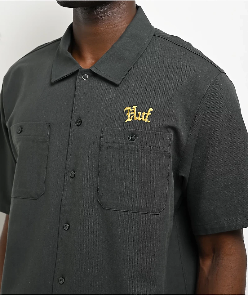HUF Fantasies Woven Green Short Sleeve Button Up Shirt