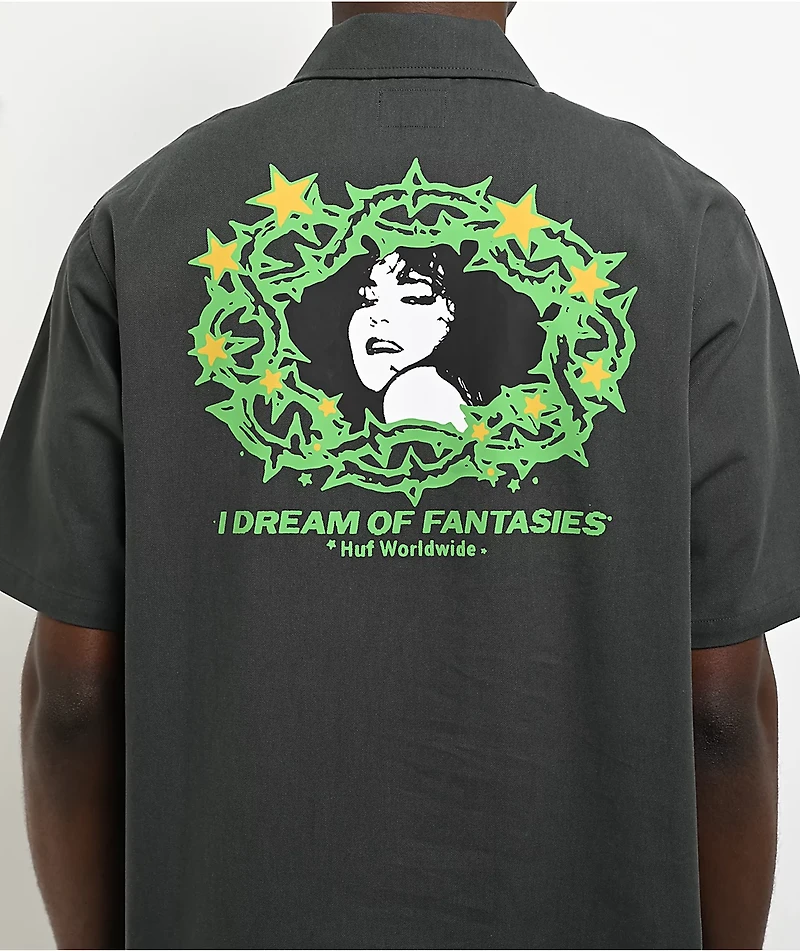 HUF Fantasies Woven Green Short Sleeve Button Up Shirt