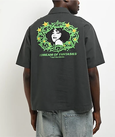HUF Fantasies Woven Green Short Sleeve Button Up Shirt