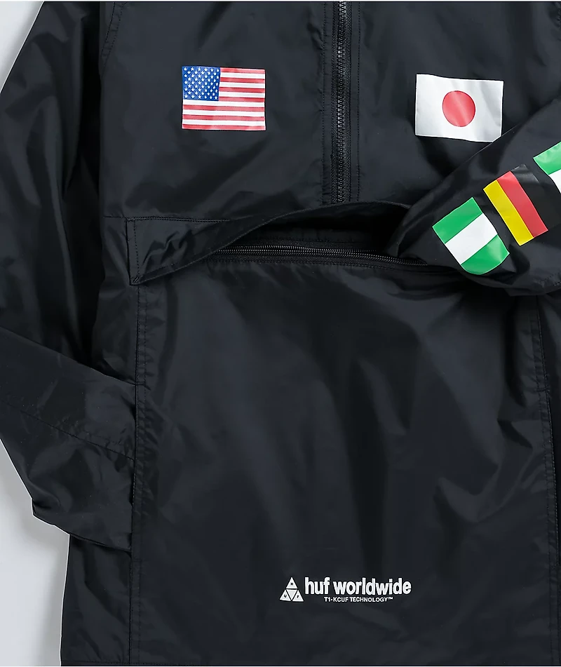 HUF Flags Black Anorak Jacket
