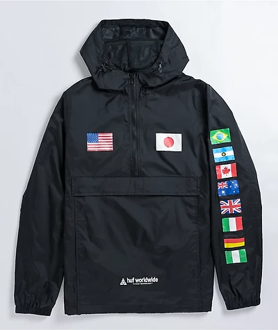 HUF Flags Black Anorak Jacket