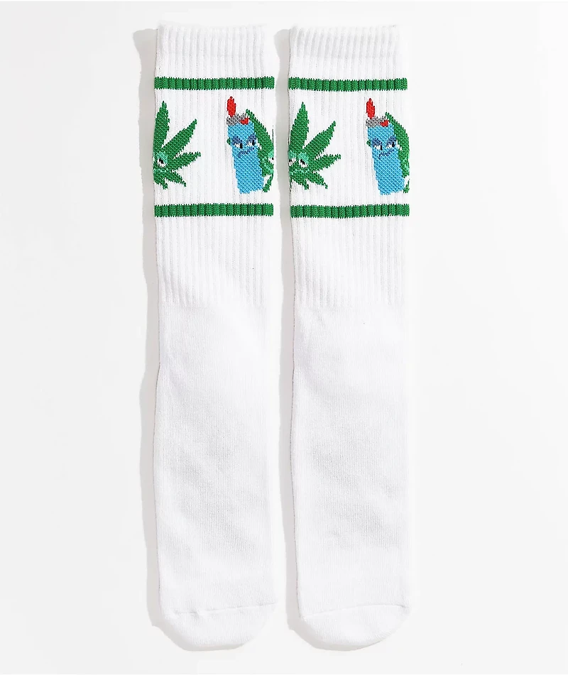 HUF Frenemies White Crew Socks