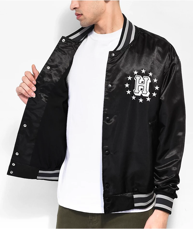 HUF Galactic Stack Black Baseball Jacket