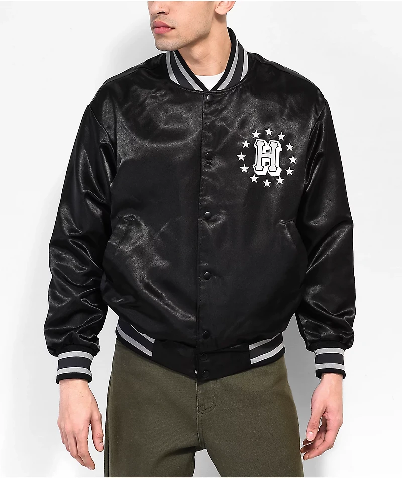HUF Galactic Stack Black Baseball Jacket
