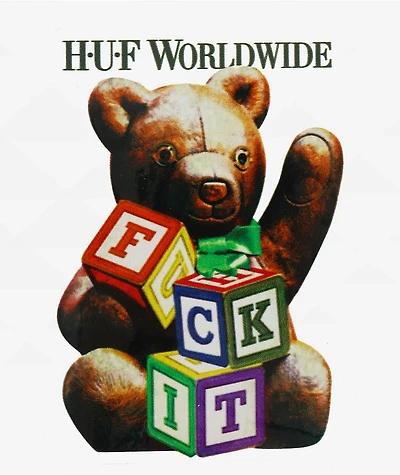 HUF Gift Bear White Sticker