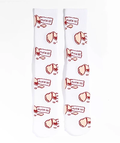 HUF Good Fortune White Crew Socks
