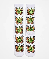 HUF Green Buddefly White Crew Socks