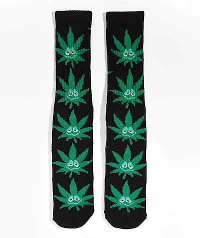 HUF Green Buddy Black Crew Socks