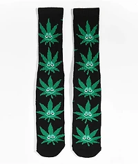HUF Green Buddy Black Crew Socks
