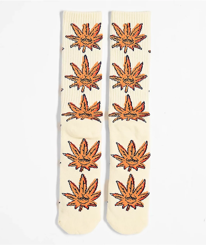 HUF Green Buddy Doodle Natural Crew Socks