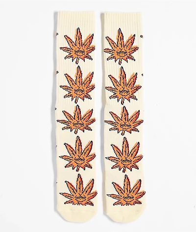 HUF Green Buddy Doodle Natural Crew Socks