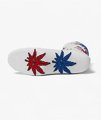 HUF Green Buddy Multi Color White Crew Socks