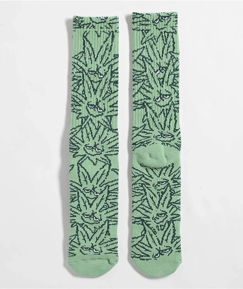 HUF Green Buddy Pattern Crew Socks