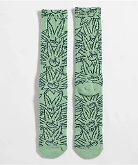 HUF Green Buddy Pattern Crew Socks