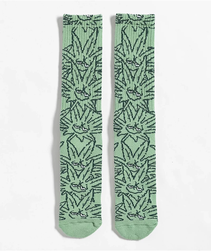 HUF Green Buddy Pattern Crew Socks