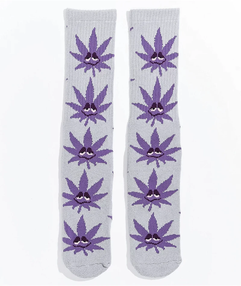 HUF Green Buddy Purple & Grey Crew Socks