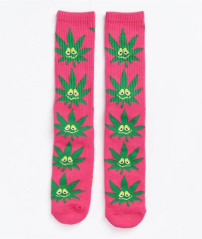 HUF Green Buddy Strains Magenta Crew Socks