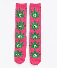 HUF Green Buddy Strains Magenta Crew Socks