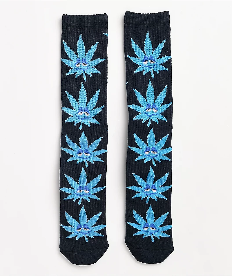 HUF Green Buddy Strains Navy Crew Socks