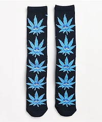 HUF Green Buddy Strains Navy Crew Socks