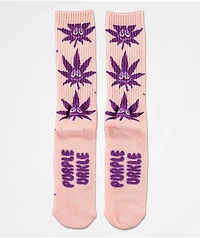 HUF Green Buddy Strains Pink Crew Socks