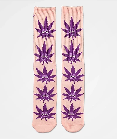 HUF Green Buddy Strains Pink Crew Socks