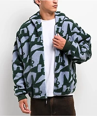 HUF H Star Repeat Ice Blue Zip Hoodie