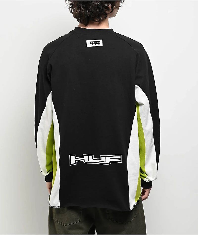 HUF Holeshot Moto Black & Green Long Sleeve T-Shirt