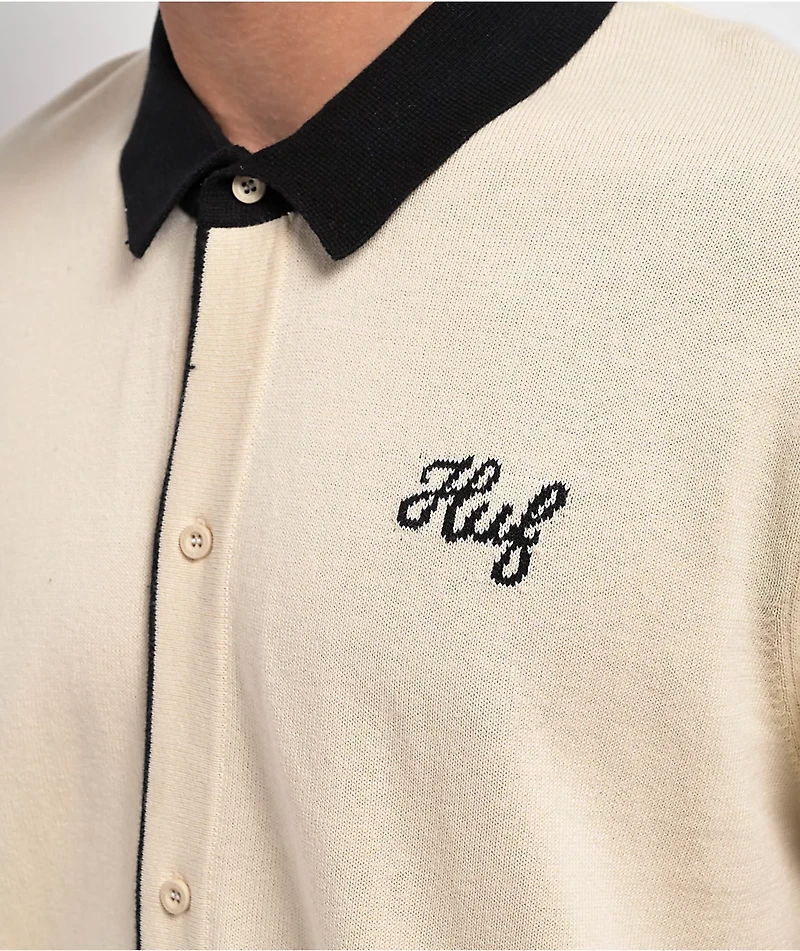 HUF Icarus Natural Knit Short Sleeve Button Up Shirt