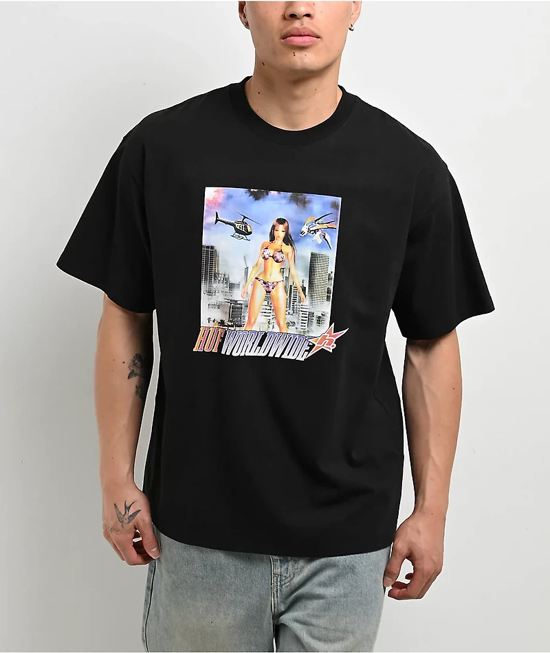 HUF In The Skies Black T-Shirt