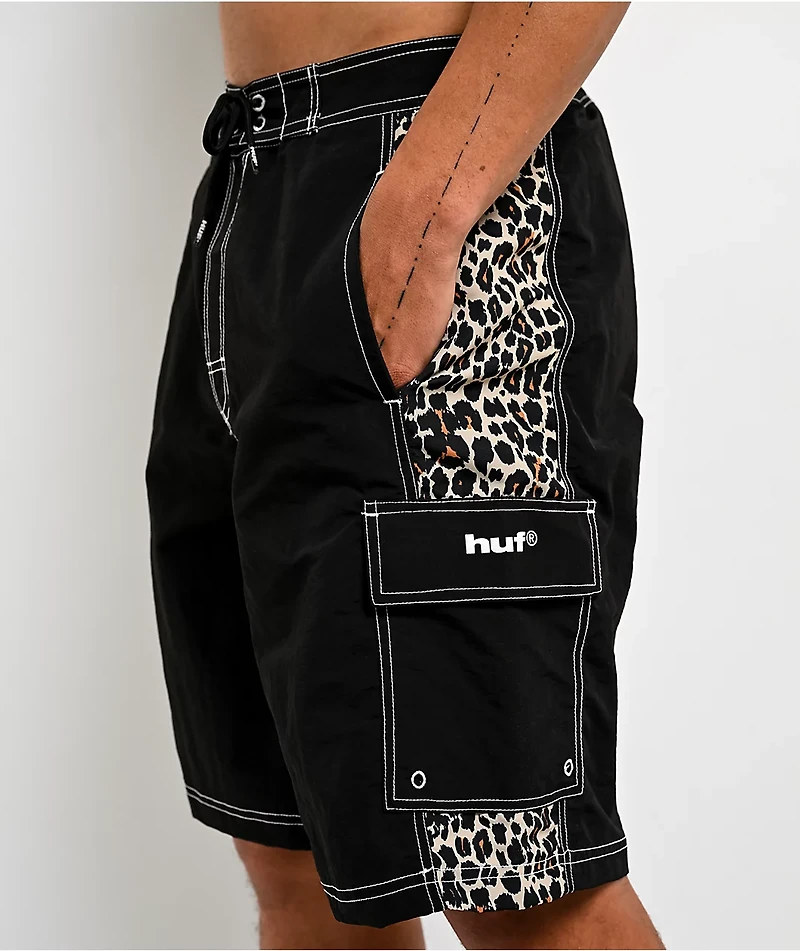 HUF Instinct Cheetah Black Board Shorts