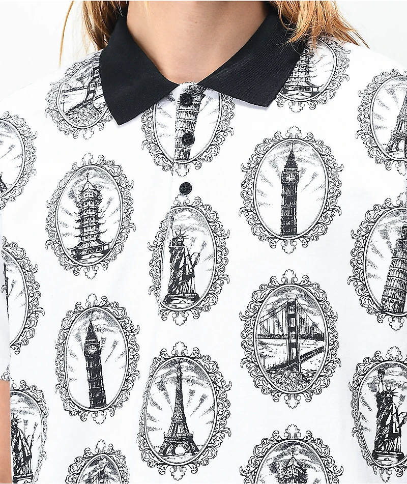 HUF Landmark White Polo Shirt